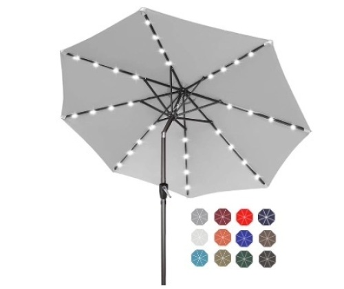 ABCCANOPY Durable Solar Led Patio Umbrellas with 32LED Lights 9FT - Lot 363