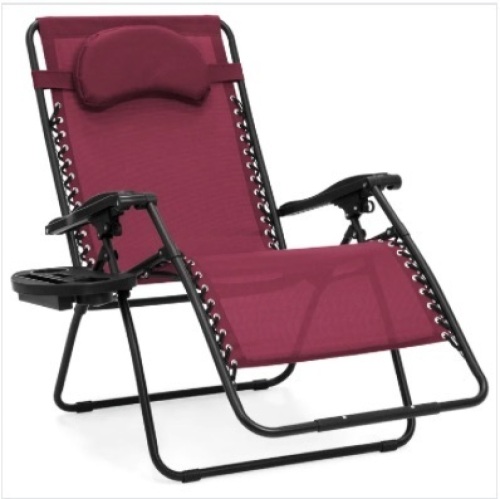 Oversized Reclining Zero Gravity Chair Lounger w/ Cup Holder, Pillow - Lot 370