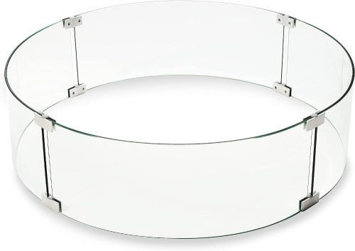 28" Round Fire Pit Wind Guard Tempered Glass Thickness Clear Wind Guard Durable Strong Glass Wind Guard for Barbecue Outdoor Use - Lot 1606