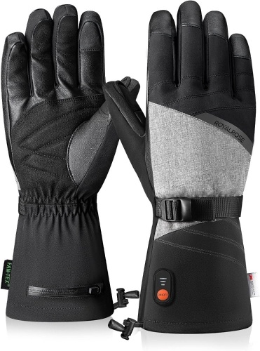 Royalrose Heated Gloves for Men Women, 7.4V 3000mAh Battery Rechargeable Heated Ski Gloves Touchscreen Waterproof Electric Heated Work Gloves for Winter Outdoor Skiing Hiking - Lot 1701
