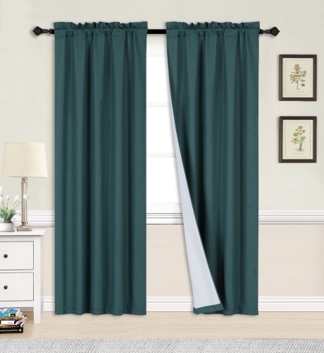 PONY DANCE Blackout Curtains 84 inches Long 2 Panels Set - Thermal Insulated Back Tab/Rod Pocket Drapes for Bedroom and Living Room, 52 Inches Wide - Lot 1706