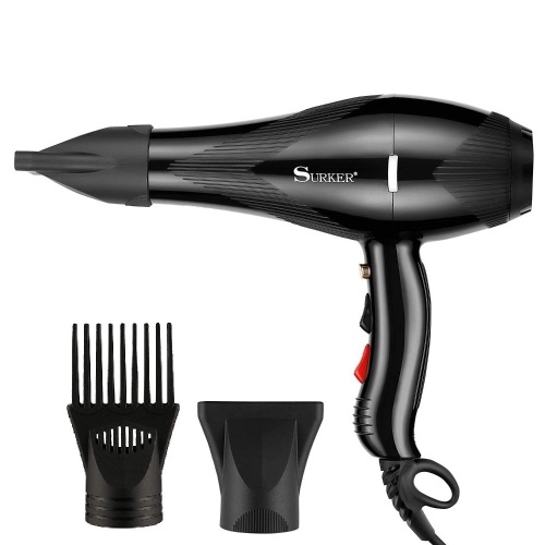 Surker Hair Dryer with 2 Speed 3 Heat Setting, and Cool Shot Button By (Black) - Lot 2138