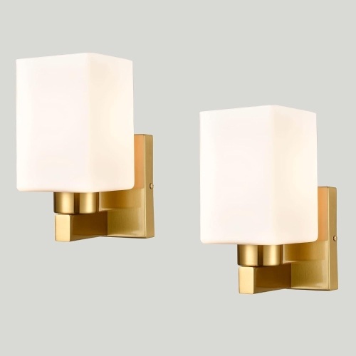 DEYNITE 2-Pack Brass Wall Sconce Light Fixtures - Lot 2281