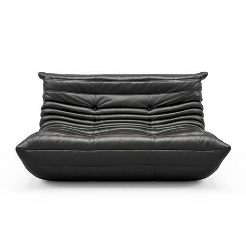 Armless Large Faux Leather 2-Seat Bean Bag Sofa - Lot 64