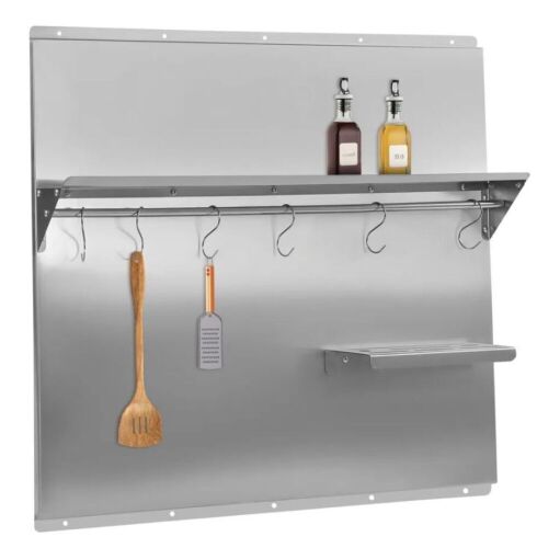 Stainless Steel Backsplash with Shelf 36x 29.5 Inch  - Lot 464