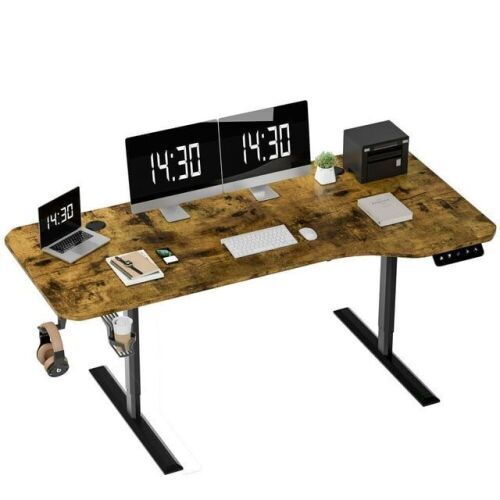 Electric Height Adjustable Standing Desk with Memory Settingsd, 63" x 24"  - Lot 497