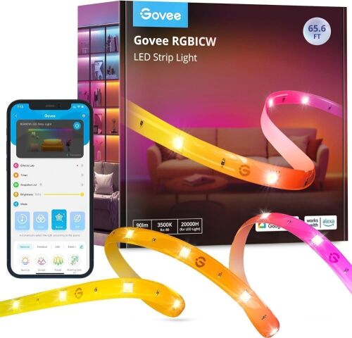 Govee RGBICW LED Strip Light, 2 Rolls of 32.8'  - Lot 507