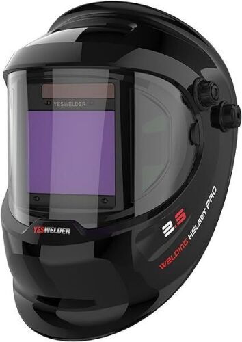 YESWELDER True Color Solar Powered Auto Darkening Welding Helmet with Side View  - Lot 550