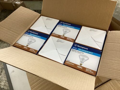 Case of (24) Westinghouse 65W Incandescent Flood Light Bulbs  - Lot 668