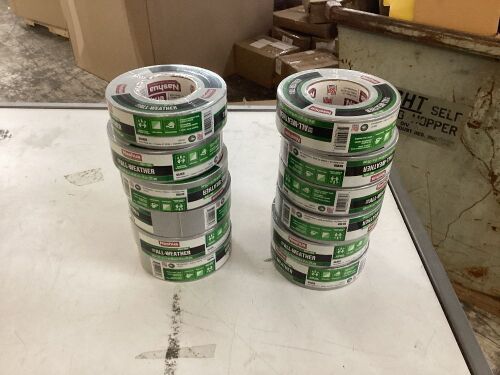 Lot of (12) Nashua Tape 1.89 in. x 60 yd. 398 All-Weather HVAC Sealer Duct Tape in Silver - Lot 707