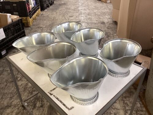 Case of (6) Imperial Silver Galvanized Steel Coal Hod - Lot 728