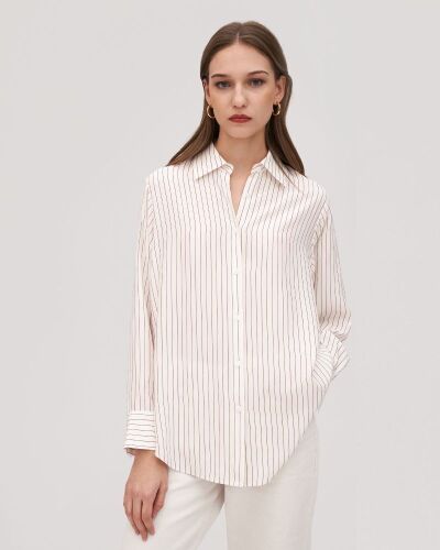 Lilysilk Pinstripe Shirt, XL - Lot 742