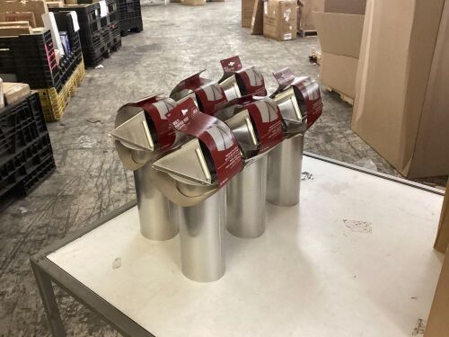 Lot of (6) Ace 4 in. W x 6 in. L Silver Aluminum Dryer Vent Hood - Lot 758