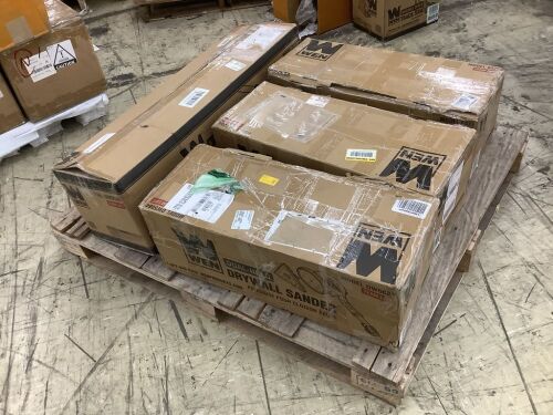 Lot of (4) WEN Variable Speed 5-Amp Dual-Head Drywall Sander with 15-Foot Hose - Lot 165