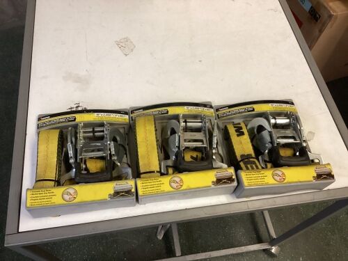 Lot of (3) Keeper Molded-Grip Ratchet Tie Down, 2-in. x 10-ft. - Lot 405