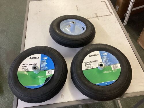 Lot of (3) Arnold Wheelbarrow Wheel  - Lot 586