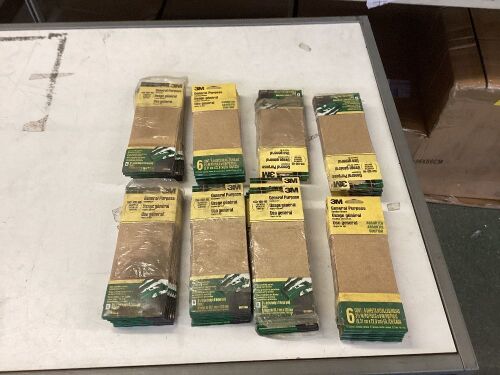 Lot of 3M General Purpose Sanding Sheets, Assorted Grit  - Lot 626