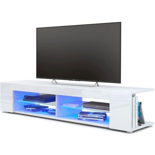 Modern High Gloss TV Stand w/ LED Lights  - Lot 164