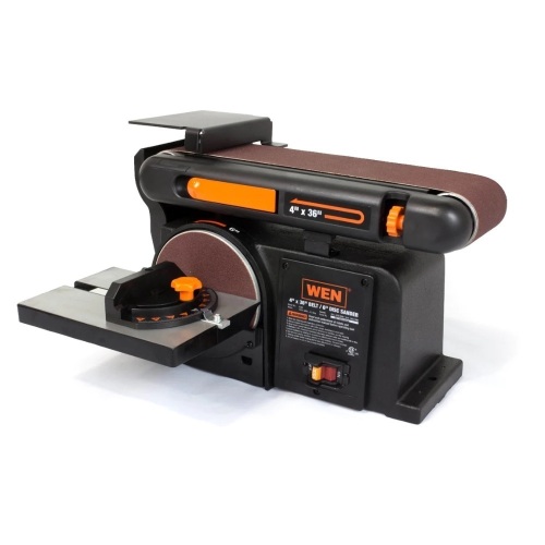 WEN 6502T 4.3-Amp 4 x 36 in. Belt and 6 in. Disc Sander with Cast Iron Base  - Lot 110