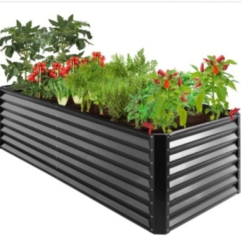 Outdoor Metal Raised Garden Bed for Vegetables, Flowers, Herbs - 8x4x2ft - Lot 172