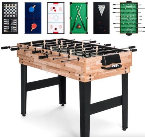 10-in-1 Combo Game Table Set w/ Pool, Foosball, Ping Pong, Chess - 2x4ft - Lot 115