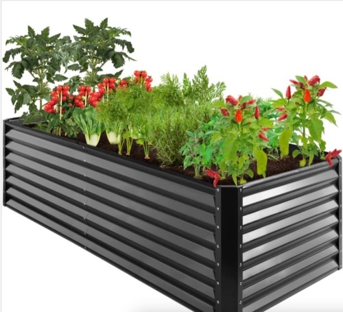 Outdoor Metal Raised Garden Bed for Vegetables, Flowers, Herbs - 8x4x2ft - Lot 136