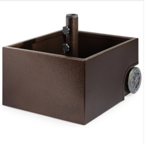 Portable Steel Umbrella Base Stand Up to 150 lbs w/ Fillable Planter, Wheels - Lot 198