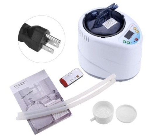 Ejoyous Sauna Steamer Machine for Home, 2L Portable Sauna Steam Generator Fumigation Machine Stainless Steel Pot with Intelligent Remote Control for Sauna Spa Tent Body Detox, US Plug - Lot 202