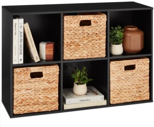 6-Cube Bookshelf, 11in Storage Display w/ Removable Panels, Customizable - Lot 145