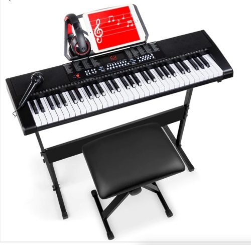 61-Key Beginners Electronic Keyboard Piano Set w/ 3 Modes, Microphone - Lot 147