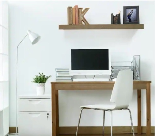 48 in. W x 10.2 in. D x 2 in. H Driftwood Gray Oak Extended Size Floating Shelf - Lot 215