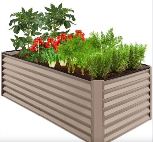 Outdoor Metal Raised Garden Bed for Vegetables, Flowers, Herbs - 6x3x2ft - Lot 282