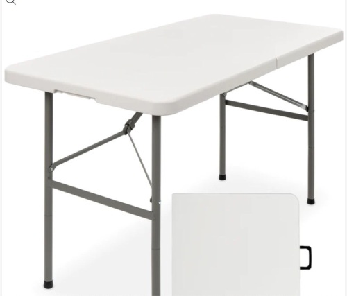 Portable Folding Plastic Dining Table w/ Handle, Lock - 4ft - Lot 234