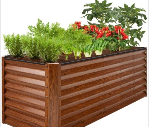 Outdoor Metal Raised Garden Bed for Vegetables, Flowers, Herbs - 8x2x2ft - Lot 235