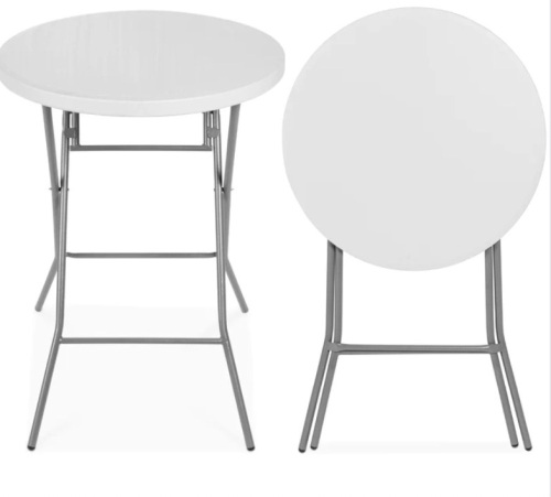 Bar Height Folding Table Indoor Outdoor Accessory w/ Thick Table Top - 32in - Lot 242