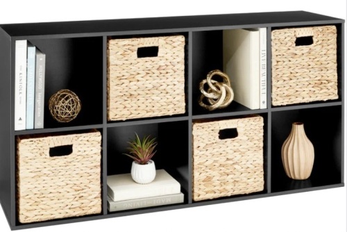 8-Cube Bookshelf, 11in Storage Display w/ Removable Panels, Customizable - Lot 244