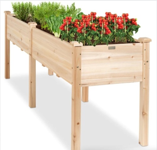 Raised Garden Bed, Elevated Wood Garden Planter Stand - 72x23x30in - Lot 297