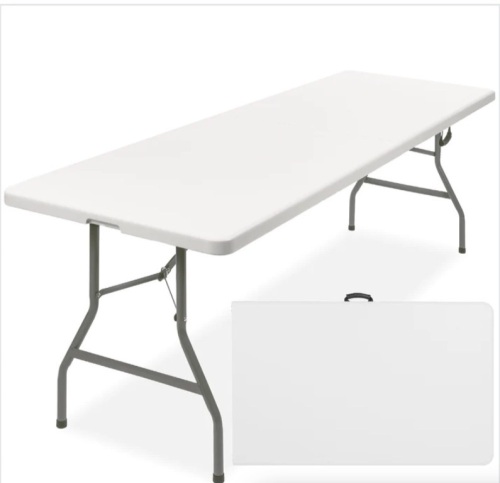 Portable Folding Plastic Dining Table w/ Handle, Lock - 8ft - Lot 306