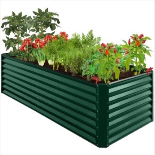 Outdoor Metal Raised Garden Bed for Vegetables, Flowers, Herbs - 8x4x2ft - Lot 255