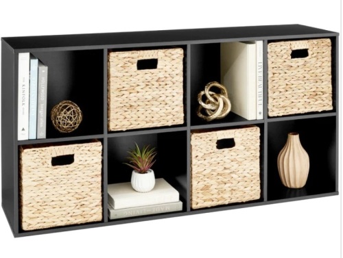 8-Cube Bookshelf, 11in Storage Display w/ Removable Panels, Customizable - Lot 264