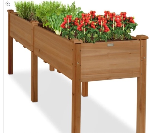 Raised Garden Bed, Elevated Wood Garden Planter Stand - 72x23x30in - Lot 265