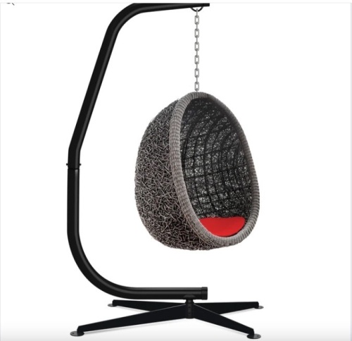 Curved Hanging Hammock C-Stand w/ All-Weather, Steel Frame - Stand Only missing hardware - Lot 312