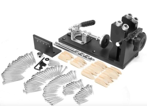 WEN WA1527 Metal Pocket Hole Jig Kit with L-Base, Step Drill Bit, and Self-Tapping Screws - Lot 326