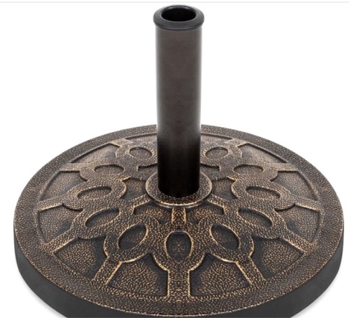 18in Round Patio Umbrella Base Stand w/ Rustic Finish - Lot 277