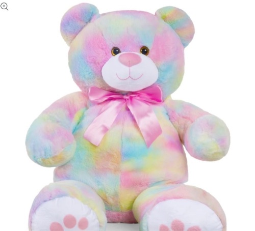 Giant Plush Teddy Bear Stuffed Animal w/ Bow Tie, Paw Prints - 35in - Lot 385