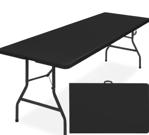 Portable Folding Plastic Dining Table w/ Handle, Lock - 8ft - Lot 386