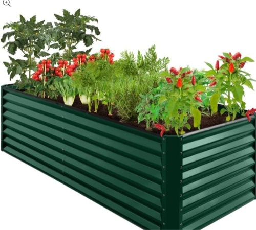 Outdoor Metal Raised Garden Bed for Vegetables, Flowers, Herbs - 8x4x2ft - Lot 387