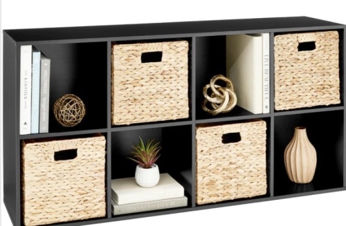 8-Cube Bookshelf, 11in Storage Display w/ Removable Panels, Customizable - Lot 390