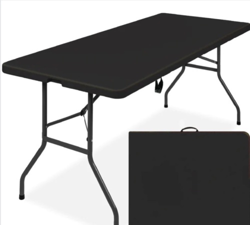 Portable Folding Plastic Dining Table w/ Handle, Lock - 6ft - Lot 395