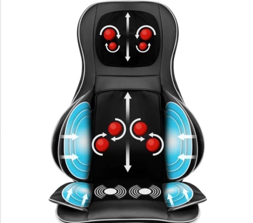 Air Compression Shiatsu Neck & Back Massager Seat w/ Heat, Rolling Massage - Lot 403